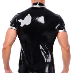 XRUB Latex Polo en latex Xrub Noir-Blanc